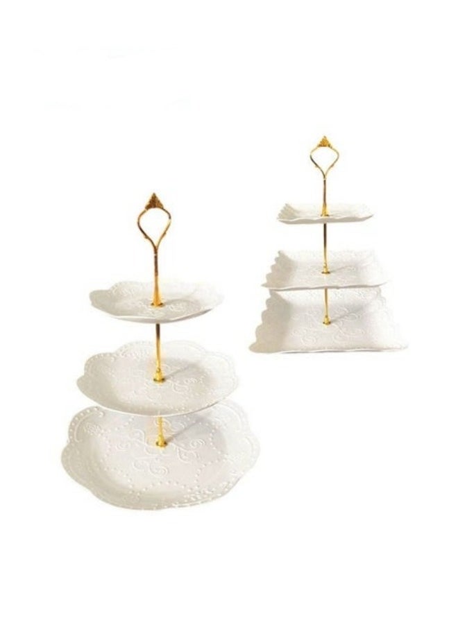 MIXDE 2 Pack 3-Tier Cupcake Stand, Dessert Tower Tray, Pastry Stand for Party Wedding Home Decor  - Image 1