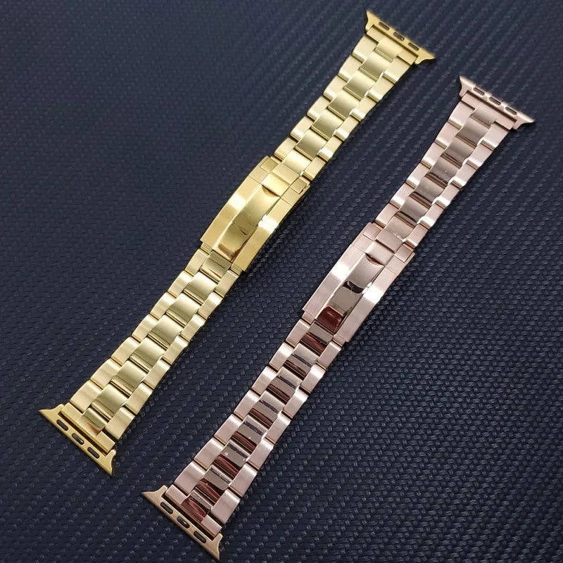 Bluejw Replace Your Watch Strap with Vintage Diver 3-Link Stainless Steel Band for Apple Watch Ultra Series 8/9 – Latticed Oyster Clasp - Image 4