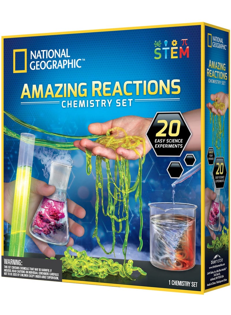NATIONAL GEOGRAPHIC مجموعة تجارب كيمياء ردود فعل مذهلة - مجموعة تعليمية STEM للعلوم للأطفال 8 سنوات فما فوق - Image 2