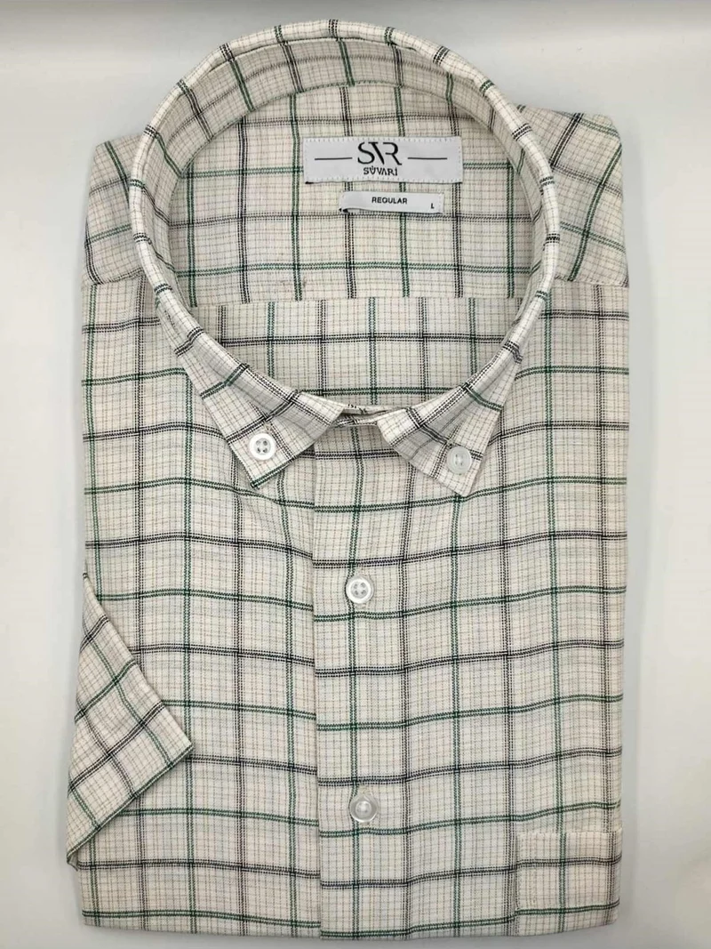 سوفاري 100% Cotton Short Sleeve Regular Single Pocket Shirt
