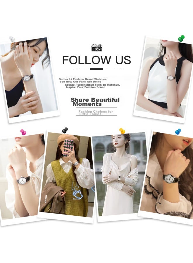 Julius Women's Watch Fashionable British Retro Style, With Calendar, For Exams, Students, Quartz Ladies Watch, Black, Ja-508la - Image 5
