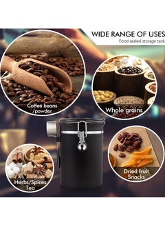 Arabest Airtight Coffee Canister, Coffee Jar for Coffee Grounds and Beans, Stainless Steel Kitchen Coffee Bean Can with Date Tracker and Scoop 1500ml Black  - Image 4