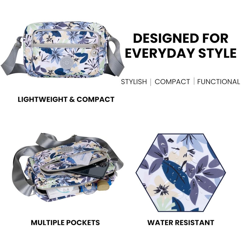 MISTYCDEP Crossbody Purse for Women, Nylon Waterproof Shoulder Purse, Messenger and travelling Bag Lightweight, Long Strap (Blue, Pack of 1) - Image 5