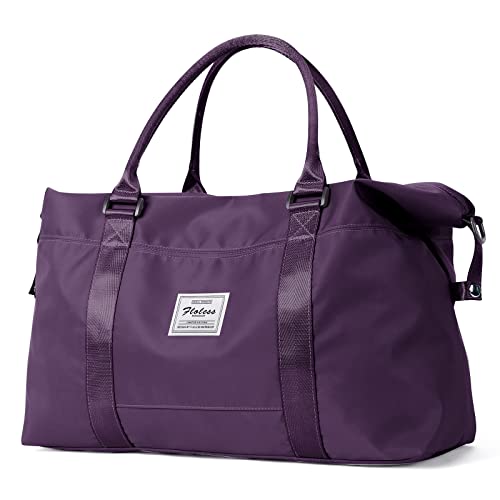 SEAFEW Small Gym Bag for Women, Dark Purple Stylish Duffle Travel Bag for Plane, Lightweight Duffle Bag for Women, Sport Gym Tote Bag with Wet Pocket for Yoga, Pilates, Swimming - Image 1