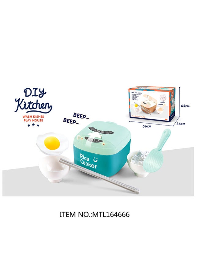 Simulation Induction Cooker Home Appliance Series Children Play House Electric Kitchen Toy Set Light Music-Color:Small Rice Cooker Set - Image 3