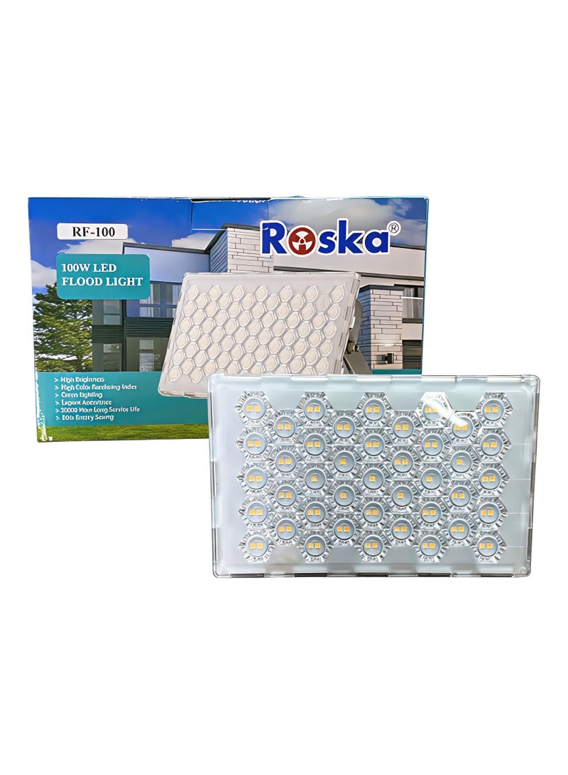 Roska 100W Outdoor Flood Light – Super Bright, IP66 Waterproof Security Light for Yard, Garden.