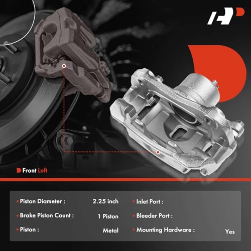A-Premium Disc Brake Caliper Assembly with Bracket Compatible with Select Kia Models - Soul 2014 2015 2016 2017 2018 2019, L4 1.6L/L4 2.0L - Front Left Driver Side - Image 2