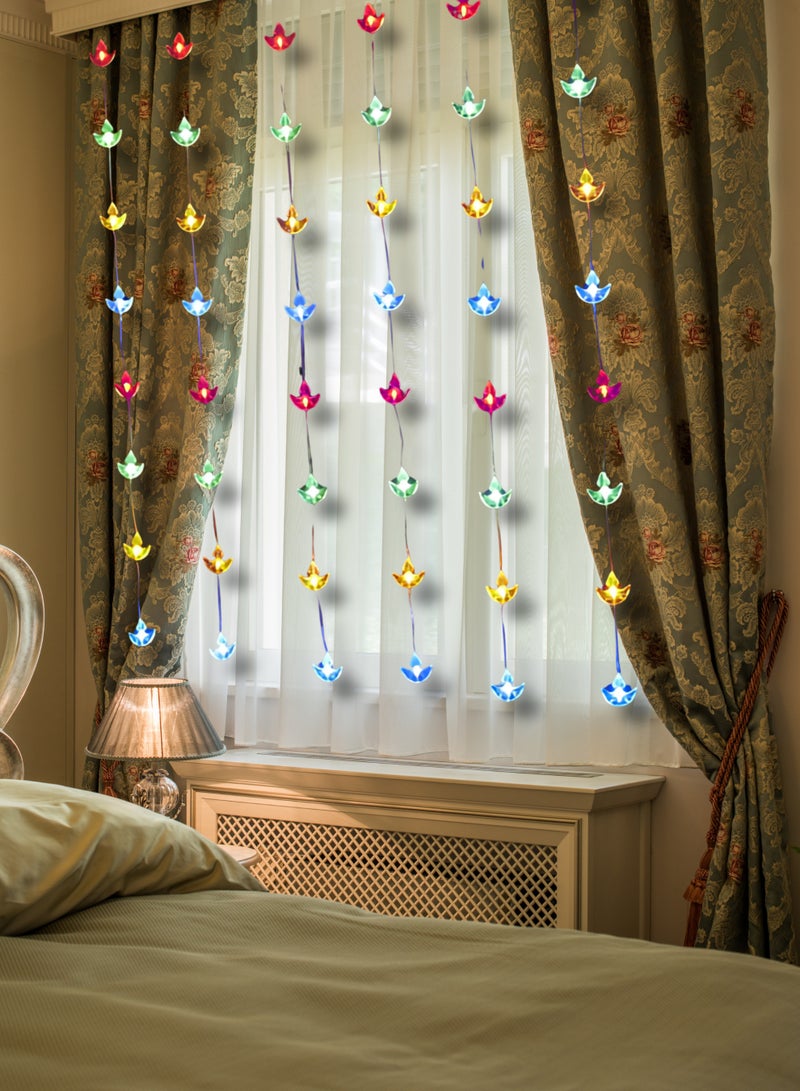 سلسلة أضواء LED ديا بيضاء دافئة من دي بي إل، 3×3 أمتار، مزيج من الألوان - 50 مجموعة من أضواء الديكور المعلقة للمنزل، ديوالي، الكريسماس، الحفلات وحفلات الزفاف (DPL-842) - Image 4