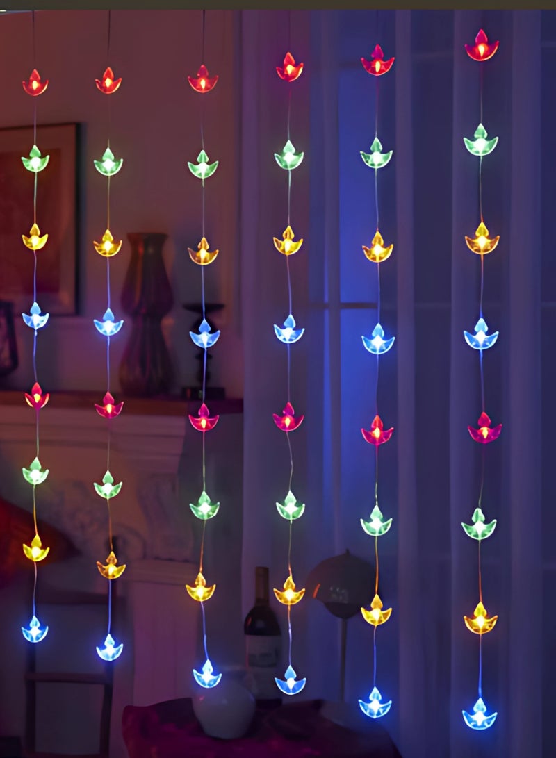 سلسلة أضواء LED ديا بيضاء دافئة من دي بي إل، 3×3 أمتار، مزيج من الألوان - 50 مجموعة من أضواء الديكور المعلقة للمنزل، ديوالي، الكريسماس، الحفلات وحفلات الزفاف (DPL-842) - Image 1