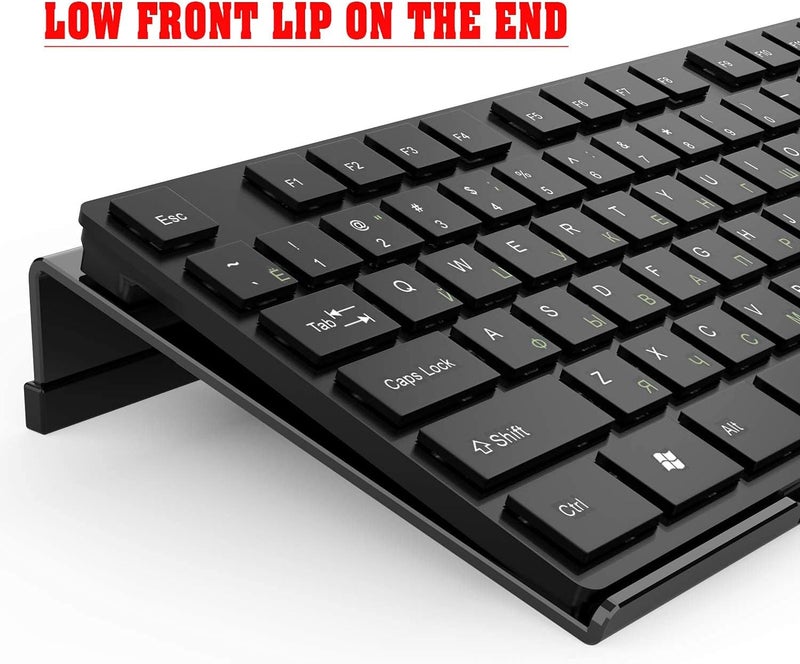 KOTEMON Acrylic Tilted Computer Keyboard Stand for Ergonomic Typing, Keyboard Tray Holder with Silicone Non-Slip Case, Black - Image 3