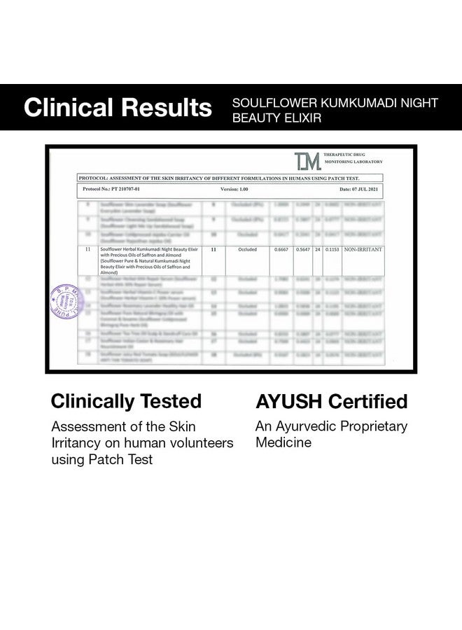 Soulflower Kumkumadi Tailam | Glow, Brightening, Moisturizing Skin, Acne, Pimple, Spots, Black Heads, Fine Lines & Wrinkles | Real Saffron And Almond | Clinically Tested & Preservative Free | 12Ml - Image 2