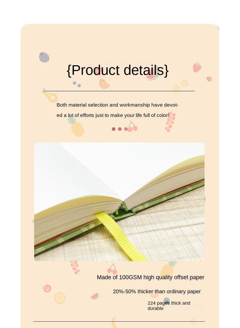 Generic Kiwifruit Diary With Magnetic Flip Cover Notebook Writing Sketching Notebook  - Image 3