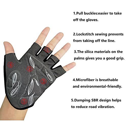 Rovos Cycling Gloves - Mountain Bike & Sports Biking Gloves with 5MM Shock Absorbing Pads for Men & Women - Image 3