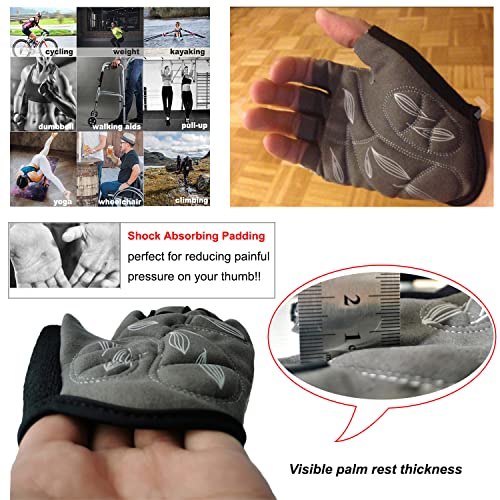 Rovos Cycling Gloves - Mountain Bike & Sports Biking Gloves with 5MM Shock Absorbing Pads for Men & Women - Image 4