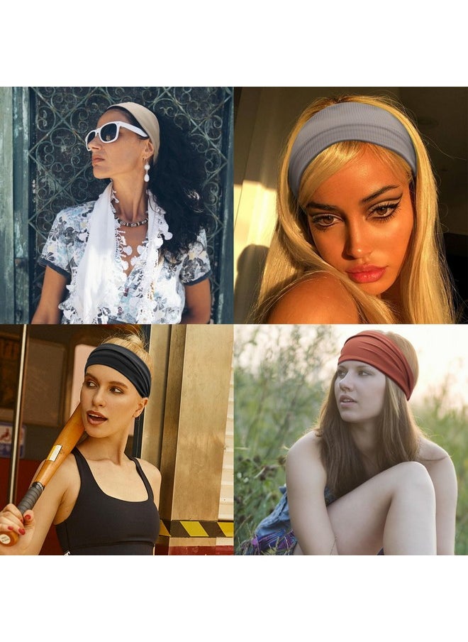 DRESHOW Yoga Sports Headbands For Women Elastic Non-Slip Headbands Workout Running Hair Bands 2 Pack  - Image 3