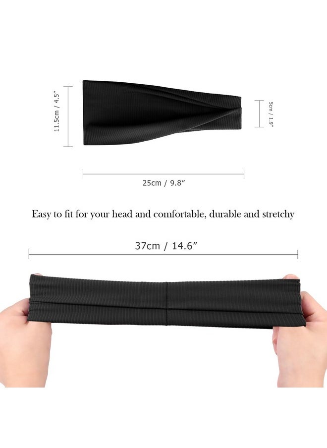 DRESHOW Yoga Sports Headbands For Women Elastic Non-Slip Headbands Workout Running Hair Bands 2 Pack  - Image 5
