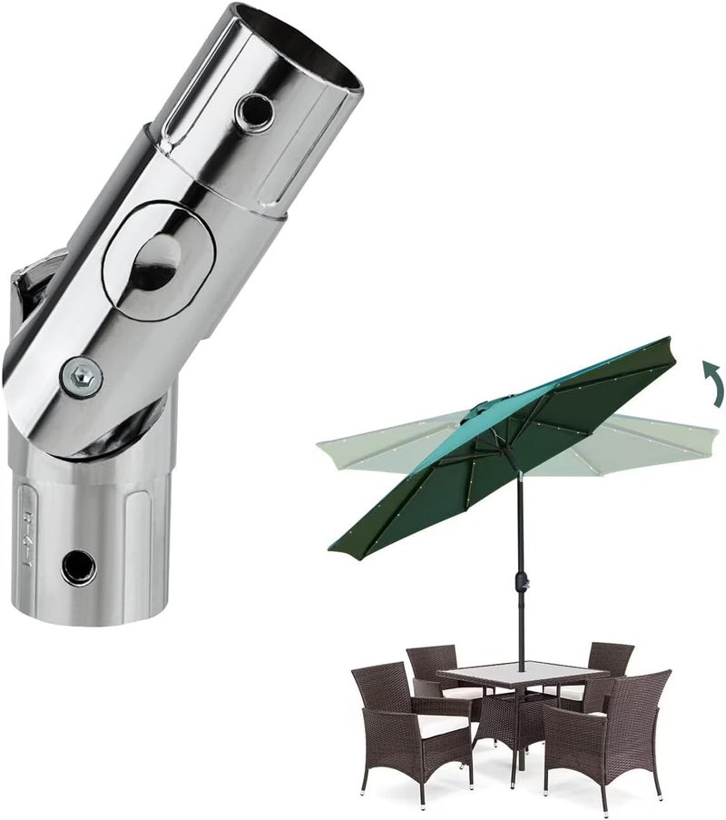 Ompinda Parasol Pole Replacement 1.5 Inch Push-Button Tilt Adjustment Parasol Mounting Bracket Accessories for Balcony Umbrella - Image 1