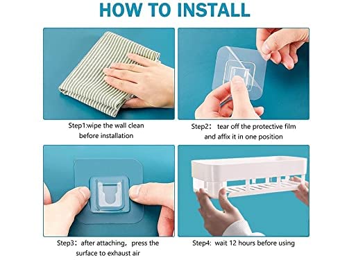 SHOPITECH Combo of 6 Bathroom Shelf RackKitchen ShelfWardrobe ShelfPerfume Rack Plastic Wall Shelf 2 Bathroom Shelves 2 Corner Shelf Bathroom 2 Soap Shelf - Image 3