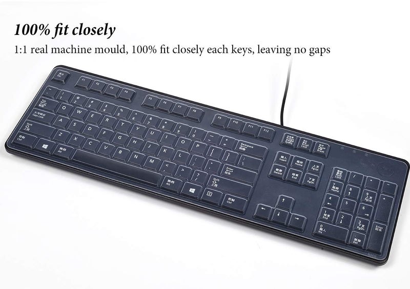 CASEDAO Ultra Thin Silicone Keyboard Cover for Dell Keyboard 104-key KB212-B KB4021 Wired Keyboard - Clear - Image 3