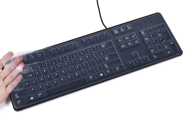 CASEDAO Ultra Thin Silicone Keyboard Cover for Dell Keyboard 104-key KB212-B KB4021 Wired Keyboard - Clear - Image 2