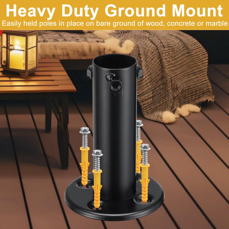 Oliynedy String Light Poles for Outside Deck 2 Pack 8FTHeavy Duty Metal Garden Outdoor Light Poles for Solar String Light Bulbs Hanging Kit for Yard Garden Fence Post Deck Party Wedding - Image 2