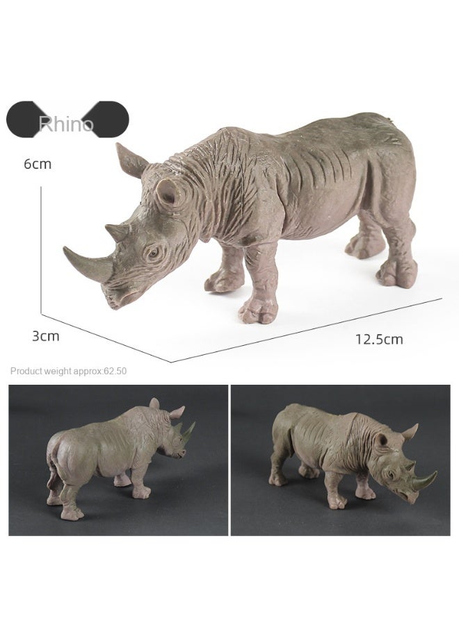 نيبمينينت مجموعة ألعاب الحيوانات البرية للأطفال - طقم نماذج متكاملة من فرس النهر، وحيد القرن، الجمل، الفيل، وباندا