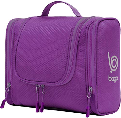 Bago Travel Toiletry Bag for Women and Men - Large Waterproof Hanging Toiletry Bag for Bathroom and Travel Bag for Toiletries Organizer (Purple) - Image 3