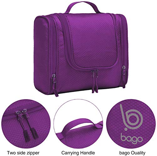 Bago Travel Toiletry Bag for Women and Men - Large Waterproof Hanging Toiletry Bag for Bathroom and Travel Bag for Toiletries Organizer (Purple) - Image 5