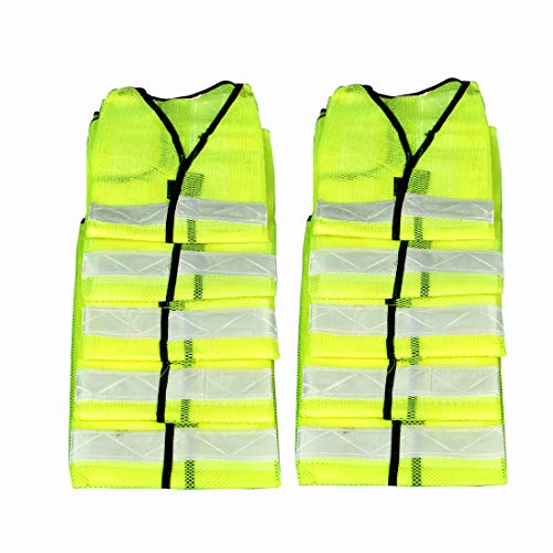 LADWA 10 Pcs Reflective PVC Stripes Safety Jacket For Road Safety Work Wear For Men Women - Image 2
