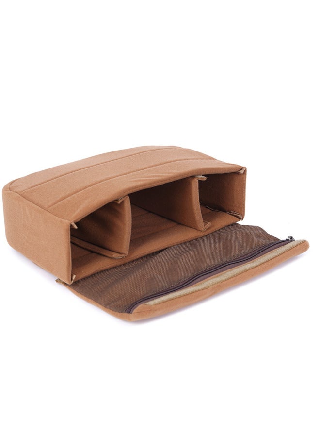 Digital SLR Camera Storage Bag Removable Independent Liner Shockproof Drop-proof Thickened Liner Bag-Color:006 Brown  - Image 1