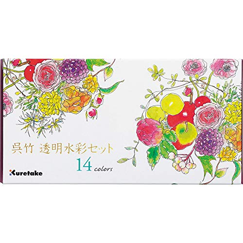 Kuretake WATERCOLOUR TRANSPARENT 14 colors set with fineliner pen and water brush pen, Portable, In a compact box, Vibrant watercolors, For professional and hobbyist, AP-Certified, Made in Japan - Image 2