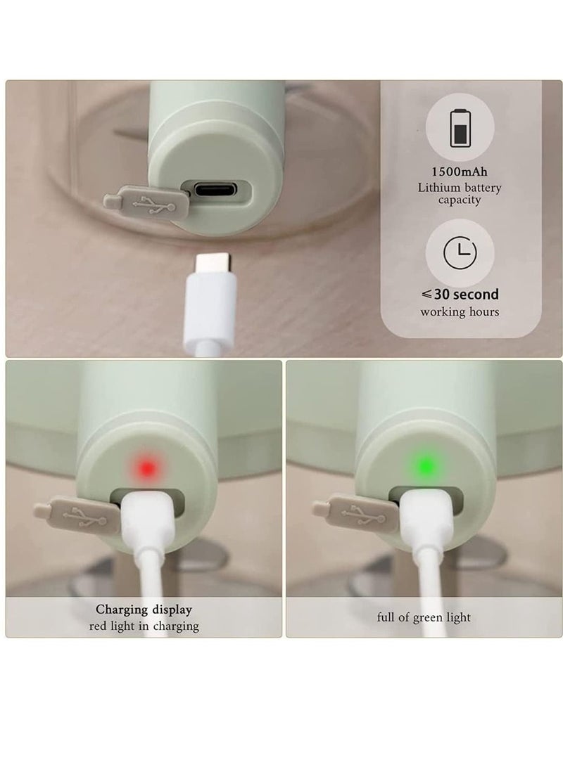 Electric Vegetable Cutter Set,Gatling Vegetable Chopper Mini Wireless Food Processor,Garlic Chili Onion Celery Ginger Meat Garlic Chopper with Brush - Image 3