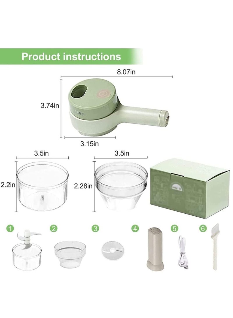 Electric Vegetable Cutter Set,Gatling Vegetable Chopper Mini Wireless Food Processor,Garlic Chili Onion Celery Ginger Meat Garlic Chopper with Brush - Image 2
