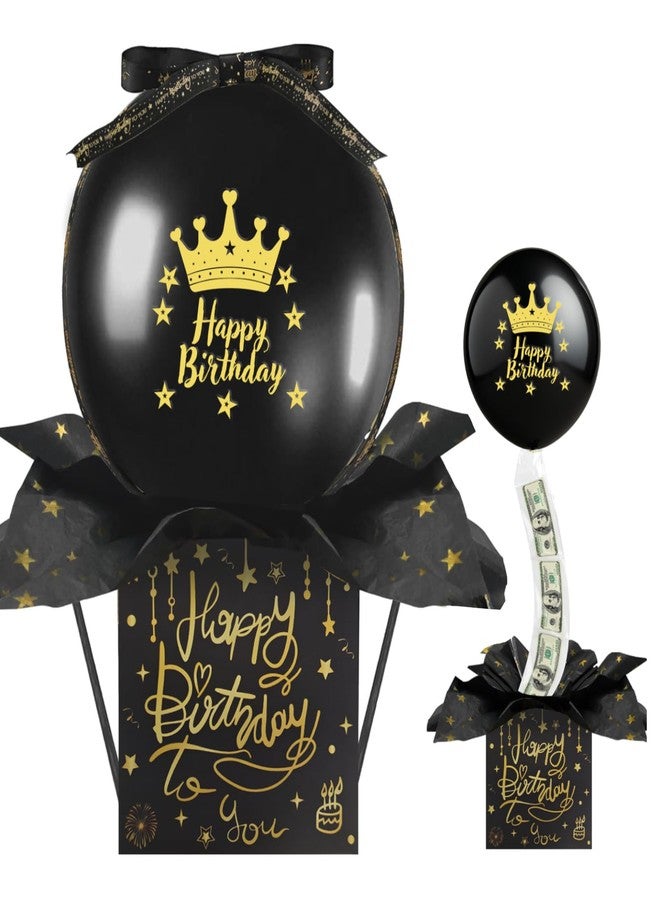 صندوق نقود عيد الميلاد على شكل بالون، صندوق مفاجآت نقود مضحك، مجموعة هدايا نقدية لحفلات أعياد الميلاد - Image 1