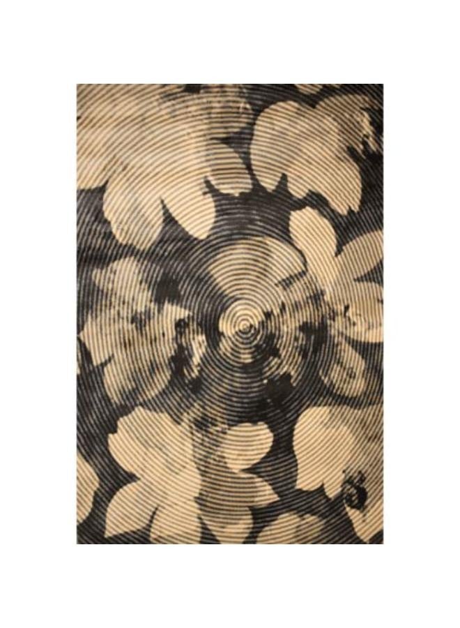 NOUL Spiral Pattern Rug, Black and Beige, - Image 1