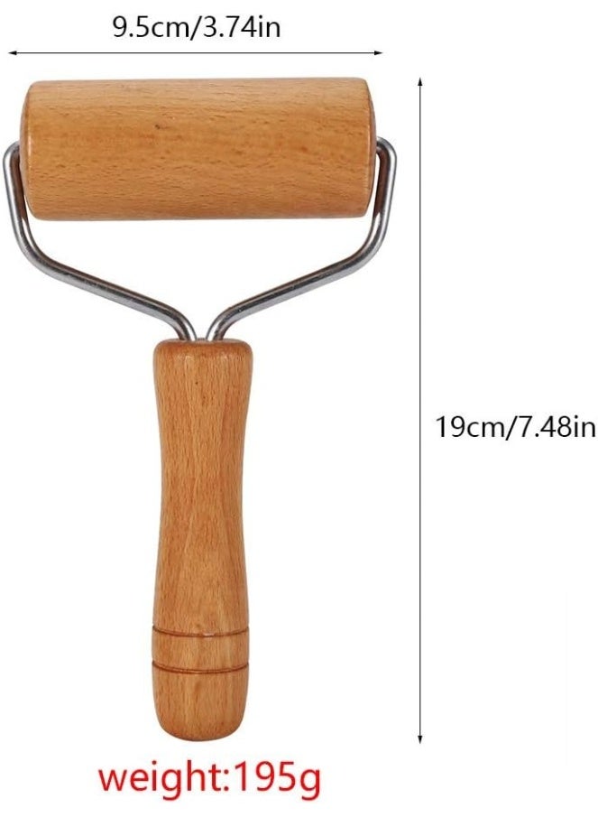 نشابة عجين  بكرة عجين خشبية بكرة بيتزا غير لاصقة مجموعة بكرات لخبز العجين بالمنزل والمطبخ وللخبز والطبخ (9.5 سم/3.74 انش) - Image 2