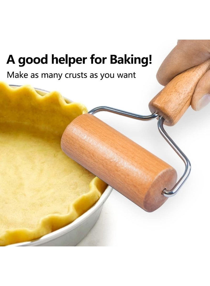 نشابة عجين  بكرة عجين خشبية بكرة بيتزا غير لاصقة مجموعة بكرات لخبز العجين بالمنزل والمطبخ وللخبز والطبخ (9.5 سم/3.74 انش) - Image 4