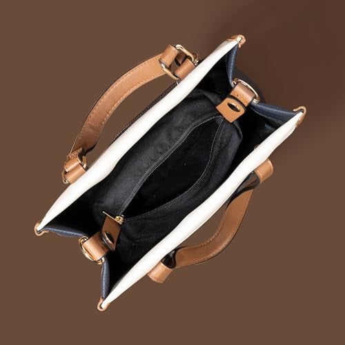 Accessorize حقيبة يد نسائية من Accessorize London باللون الأزرق البحري مع تصميم كتل لونية صغيرة وحزام قابل للفصل والتعديل | حقيبة يد للعمل | حقيبة يد للسيدات | حقيبة كتف أنيقة | هدية للنساء - Image 5
