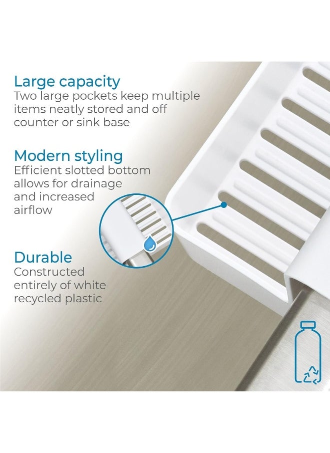 InterDesign - iDesign Recycled Plastic Kitchen Sink Saddle – 5.5” L x 5.72” W x 3.56” H, White - Image 1