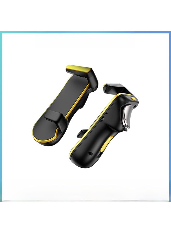 Multi-functional Tablet Game Controller Frequency Change Burst Aid on Direct Sale From Manufacturer For Mobile Games-Product Color:Yellow JS62 Six Finger Linkage - Image 2