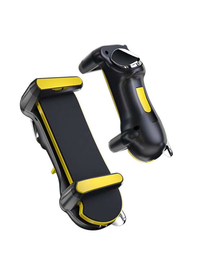 Multi-functional Tablet Game Controller Frequency Change Burst Aid on Direct Sale From Manufacturer For Mobile Games-Product Color:Yellow JS62 Six Finger Linkage - Image 1