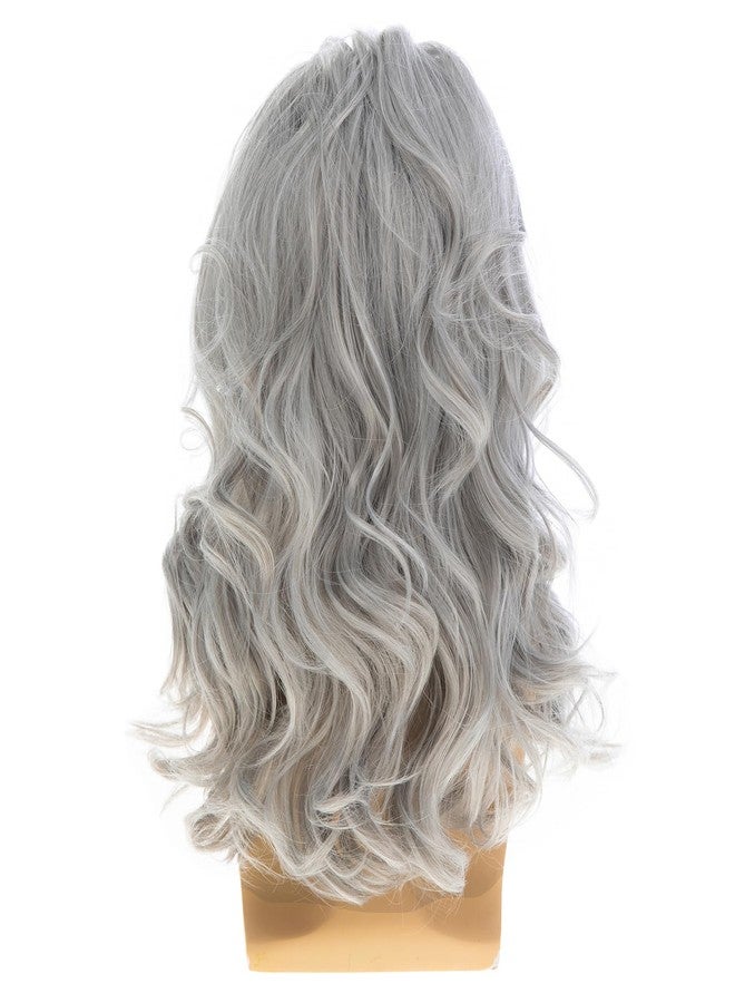 Dsimeig Long Curly Wavy Grey Wigs for Men Synthetic Natural Cosplay Halloween Costume Party Wig,16inch - Image 4