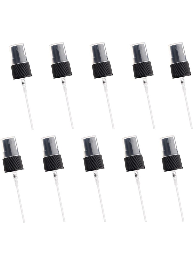 ericotry 12Pcs Plastic Spray Top Fine Mist Sprayer Caps Replacement Pump Top with Clear Lid for Spray Cosmetic Bottles Essential Oil Bottles 410/20mm (Black) 