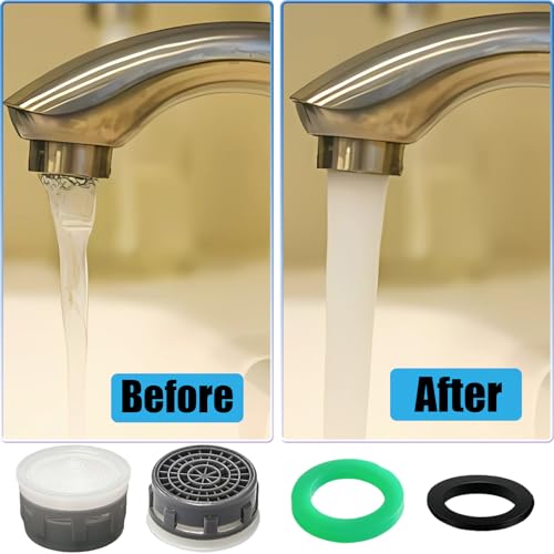 MOILINJAEY Faucet Aerator 2.2GPM Flow Limiter Insert Faucet Aerator Replacement Part Used for Bathroom or Kitchen Sink Faucet Filter Suitable for Internal and External Thread Faucet Aerators (20 PCS) - Image 4