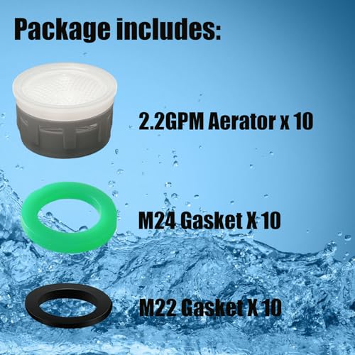 MOILINJAEY Faucet Aerator 2.2GPM Flow Limiter Insert Faucet Aerator Replacement Part Used for Bathroom or Kitchen Sink Faucet Filter Suitable for Internal and External Thread Faucet Aerators (20 PCS) - Image 3