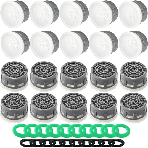MOILINJAEY Faucet Aerator 2.2GPM Flow Limiter Insert Faucet Aerator Replacement Part Used for Bathroom or Kitchen Sink Faucet Filter Suitable for Internal and External Thread Faucet Aerators (20 PCS) - Image 1