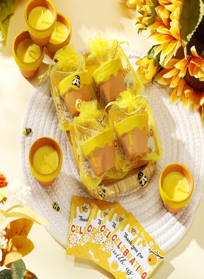 Conelist 48 Sets Bee Themed Candle Set for Baby Shower Party Favors Cute Honey Jar Candle with Thank You Tags Organza Bags Baby Shower Gifts for Guest Gender Reveal Party Decoration Gifts - Image 2