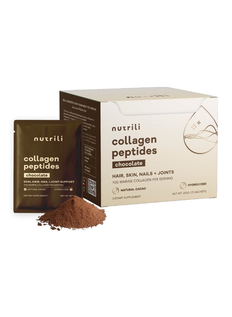 nutrili Marine Collagen Chocolate Powder (10g per serving) | Hair, Skin, Joint and Bone Health (15 Servings - 225g) - Image 1