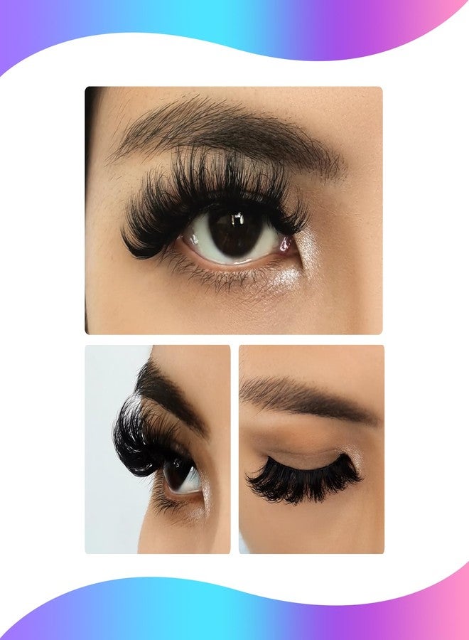 Jozlynn False Eyelashes Fluffy Eyelashes Faux Mink Fake Eyelashes Natural Look Fake Wispy Lash Black Long Soft Reusable 7 Pairs (Black) - Image 3