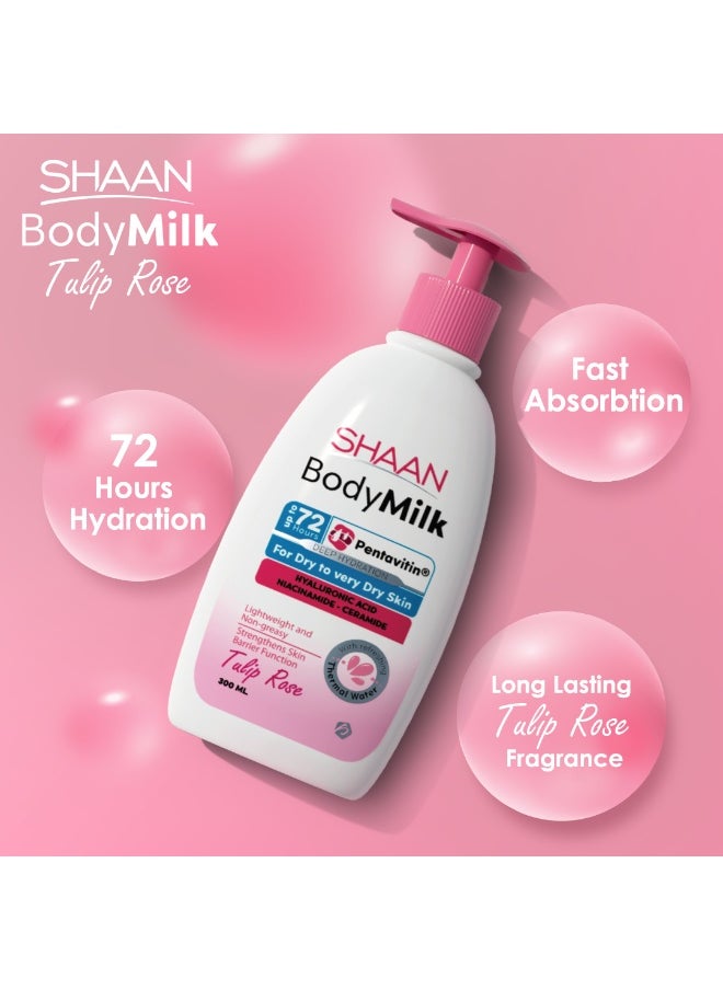 Shaan Body Milk Tulip Rose 300 ml  - Image 3